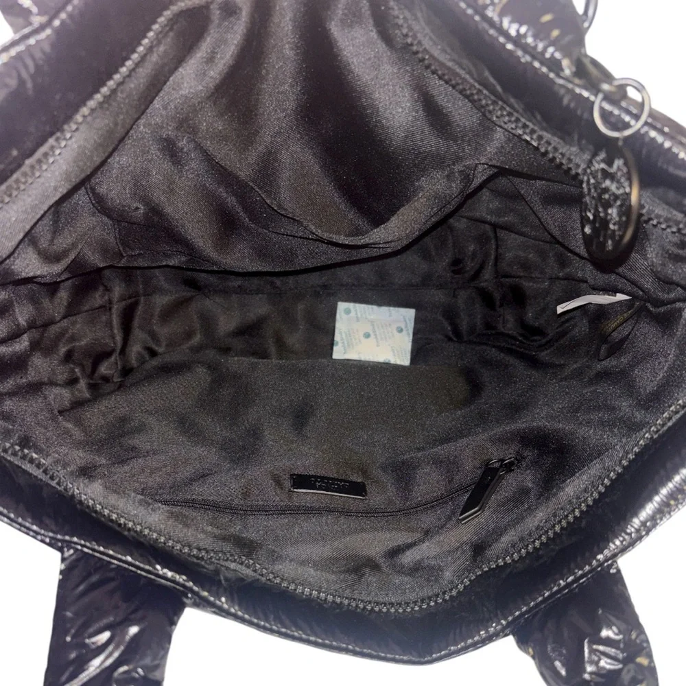 Vince Camuto Tote Quilted Black Nylon Puffer Tote Bag Leesa Shoulder Bag Zip Top - Picture 12 of 16